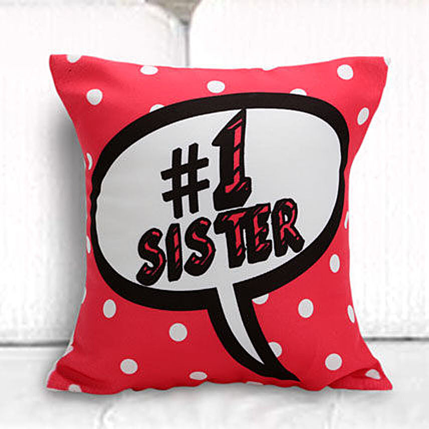 Online Number One Sister Printed Cushion:Bhaubij Gifts For Sister