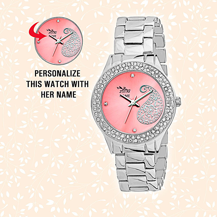 Personalised Pretty Pink Dial Watch