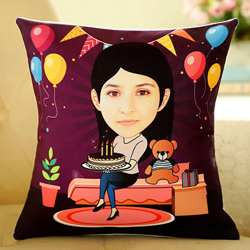 Customised Caricature Printed Cushion Online:Personalised Cushions