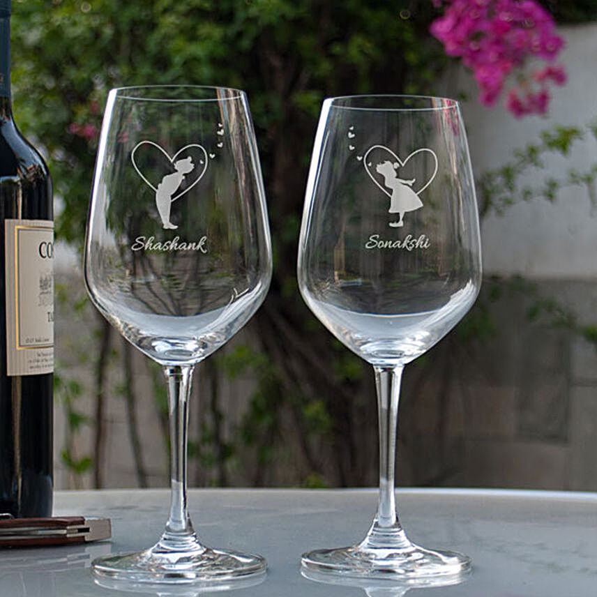 Couple Love Personalised Wine Glasses