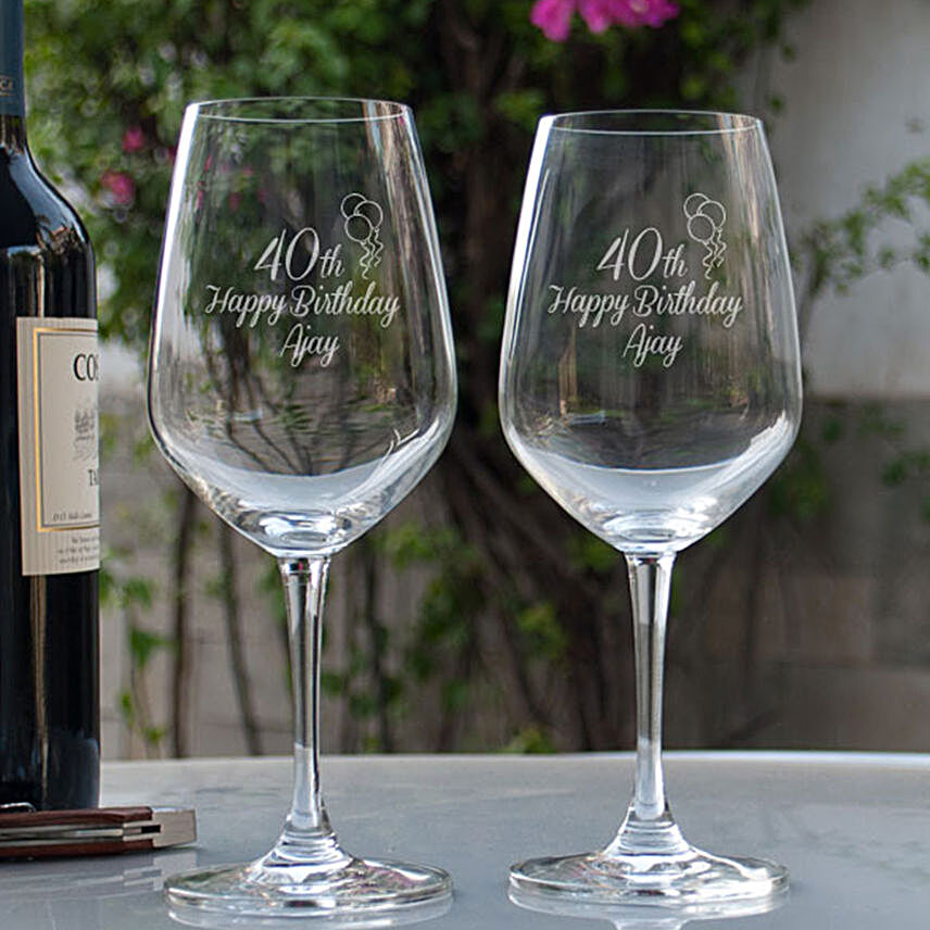Happy Birthday Personalised Wine Glasses