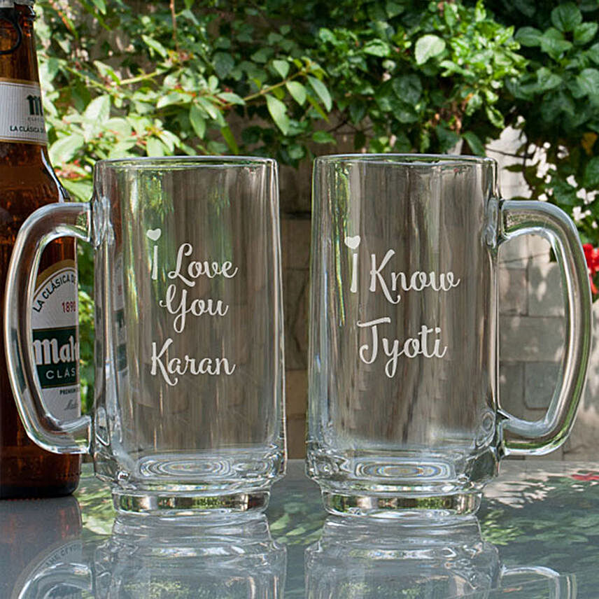 Personalised Love You Beer Mugs