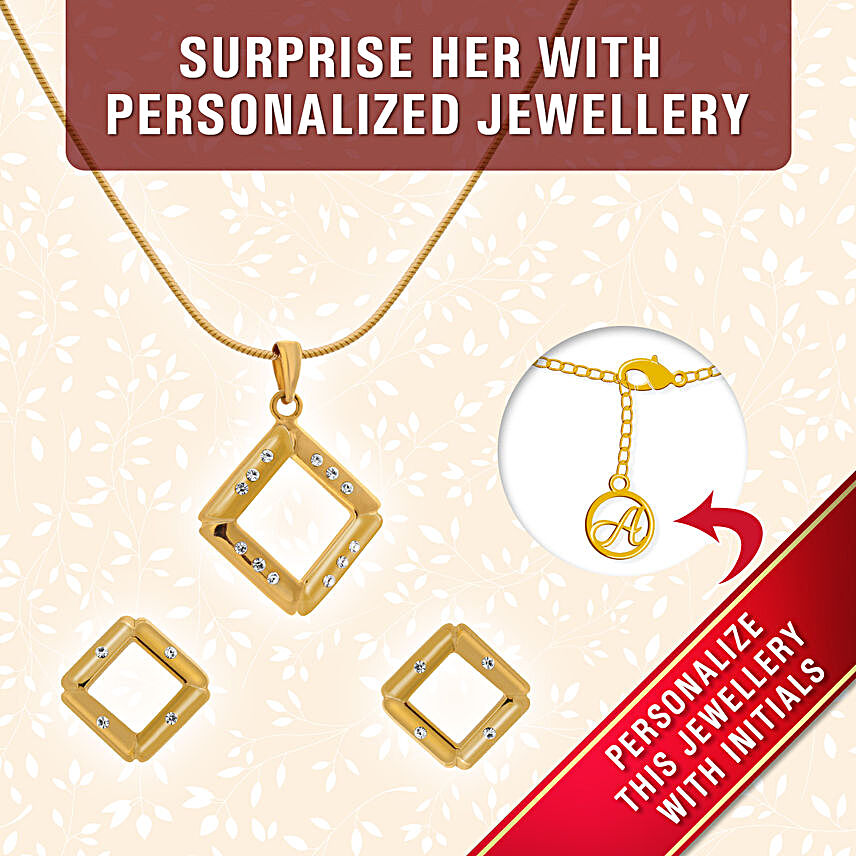 Stunning Gold Plated Personalised Pendant Set