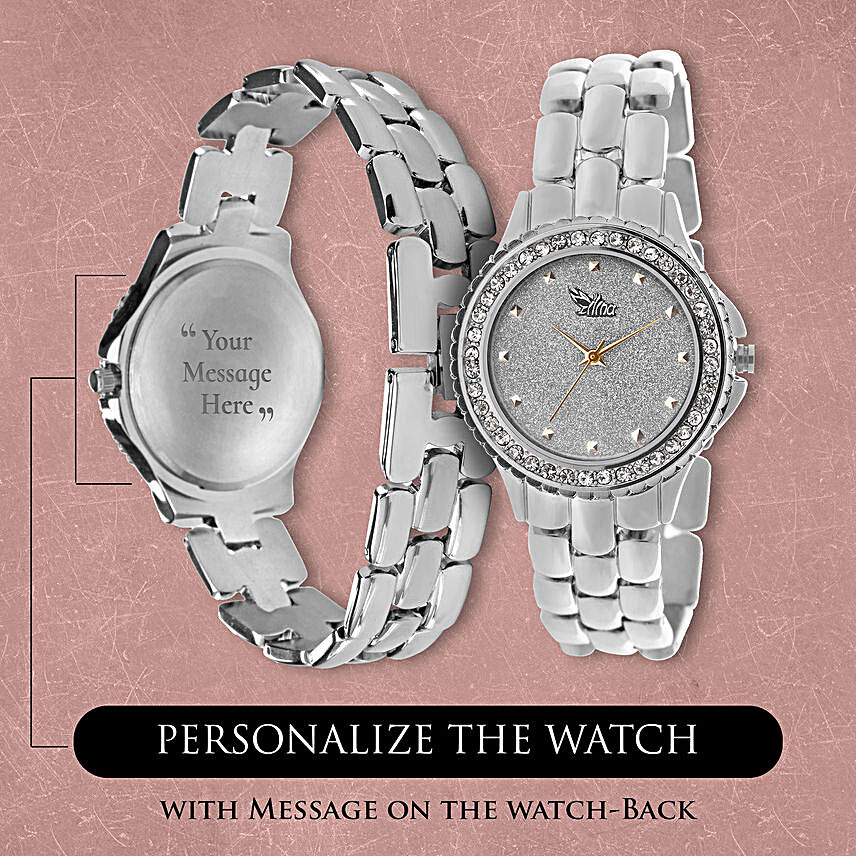 Trendy Silver Personalised Watch