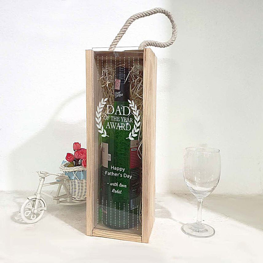 Dad Of The Year Personalised Wine Box