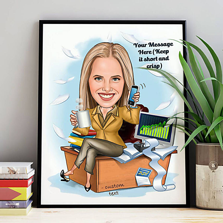 At Work Caricature Photo Frame