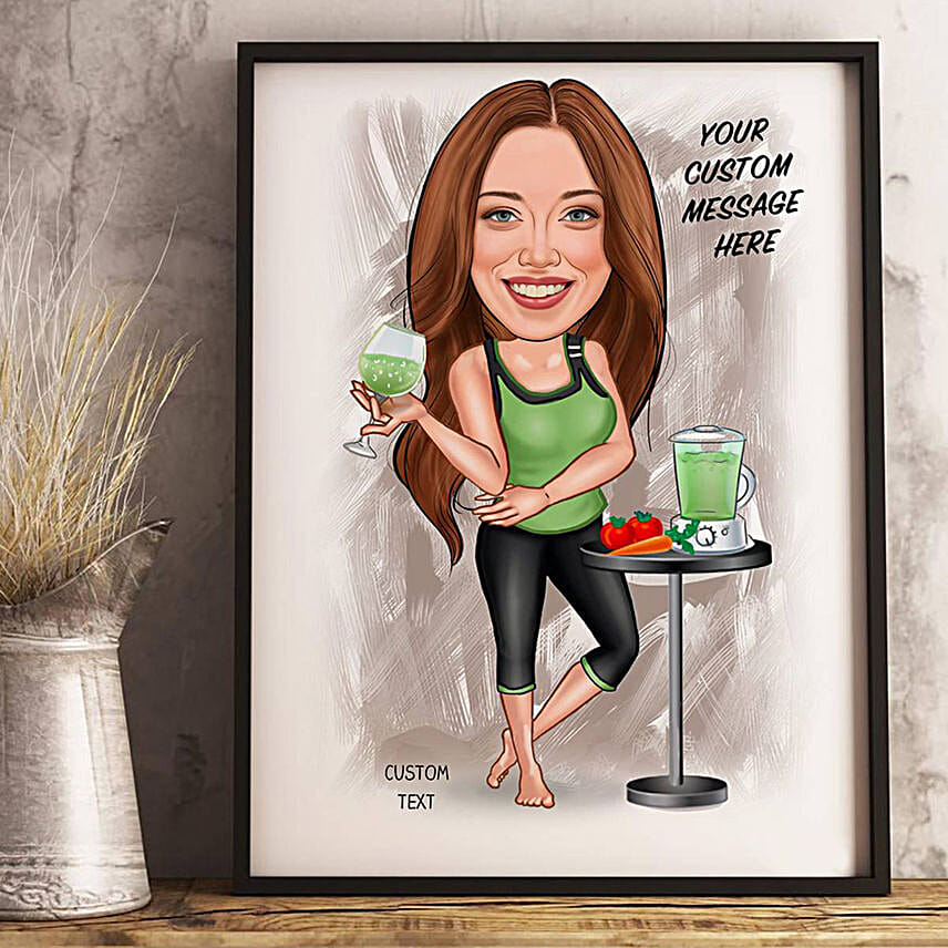 Fitness Freak Caricature Photo Frame