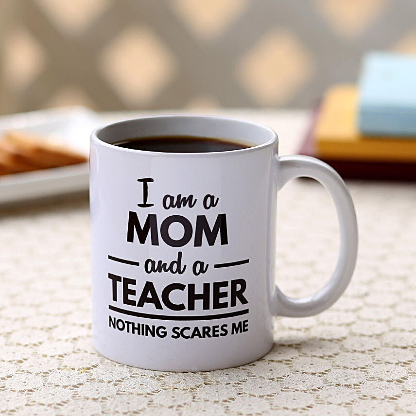 Mom Is A Teacher Printed Mug
