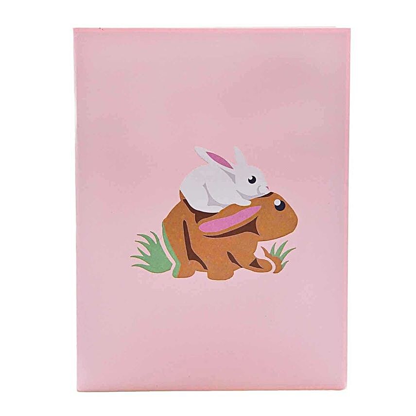 Rabbit and Bunny Pop Up 3D Greeting Card