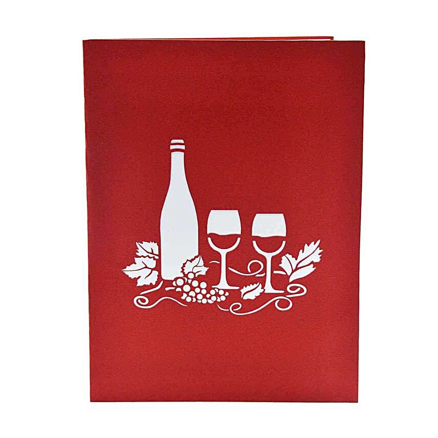 Wine Glass Pop Up 3D Greeting Card
