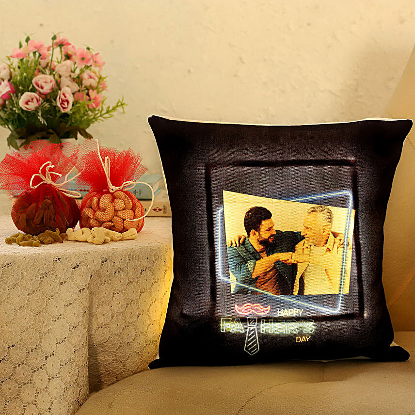 Personalised Cushion n Dry Fruits For Dad