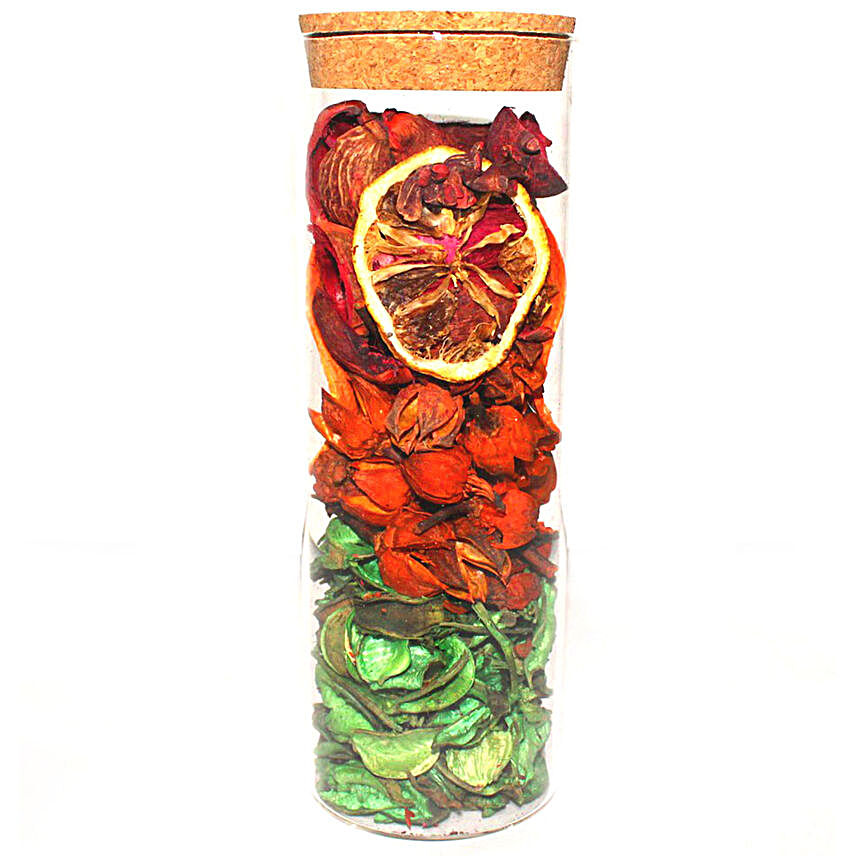 Potpurri Natural flowers with Glass Jar:Diwali Unique Gifts
