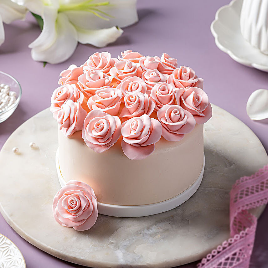 floral topper cake online:Send Wedding Cakes to Gurgaon