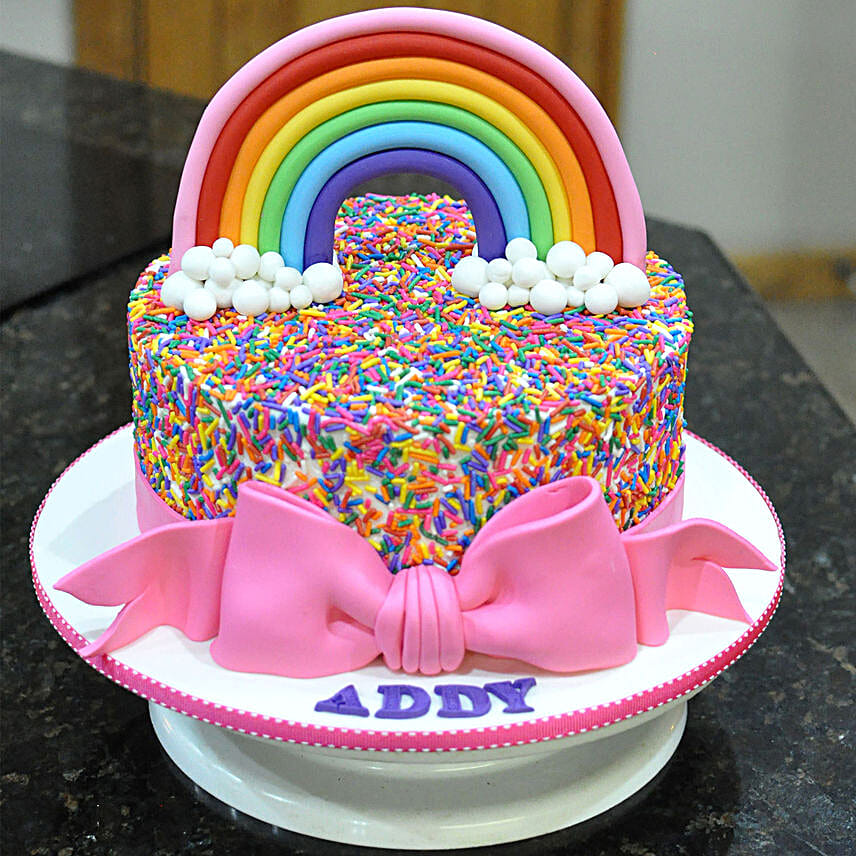 Rainbow Sprinkles Black Forest Cake 3 Kg Eggless