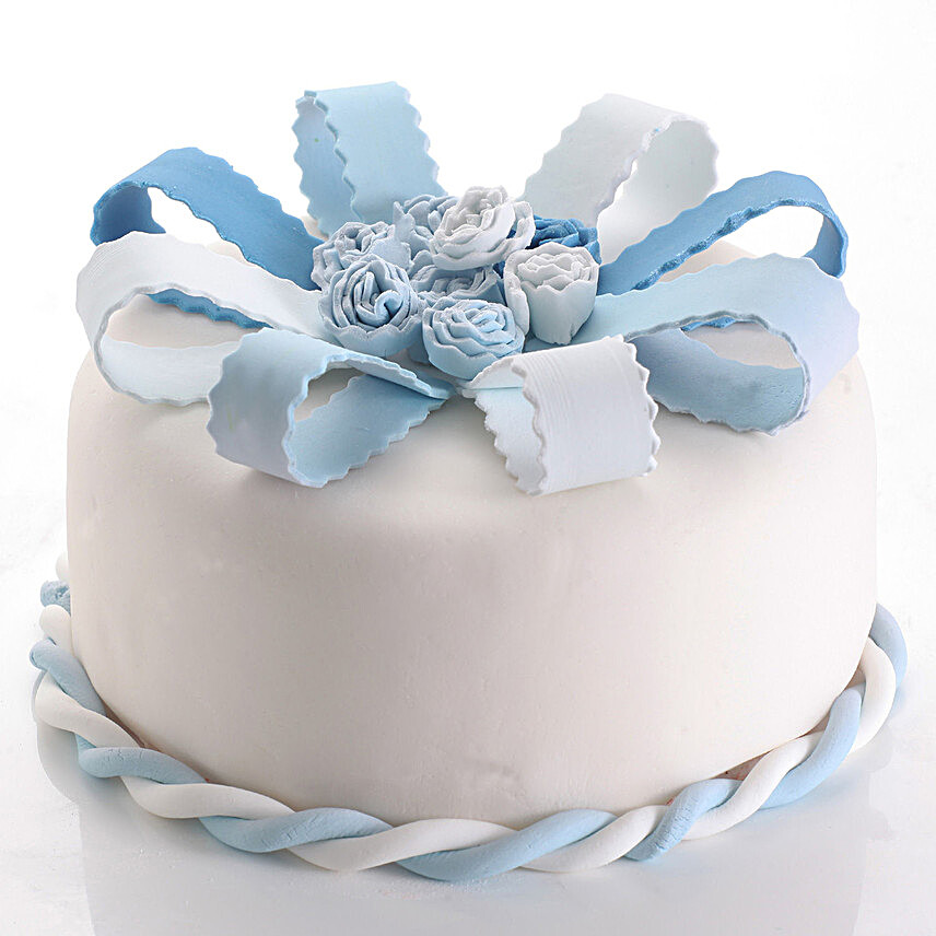 Buy/Send White &amp;amp; Blue Roses Chocolate Cake 1 Kg Online- Ferns N Petals