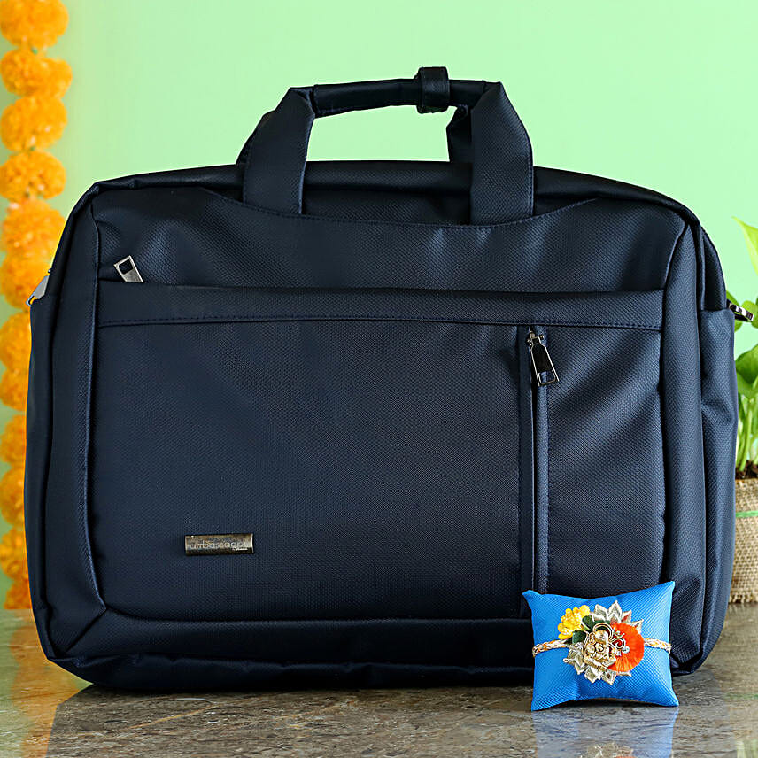 Buy/Send Ganpati Rakhi With Bata Laptop Bag Online FNP