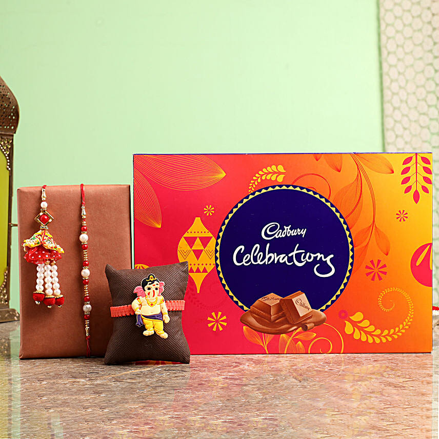 Buy/Send Family Rakhi Set With Celebrations Chocolate Box Online FNP
