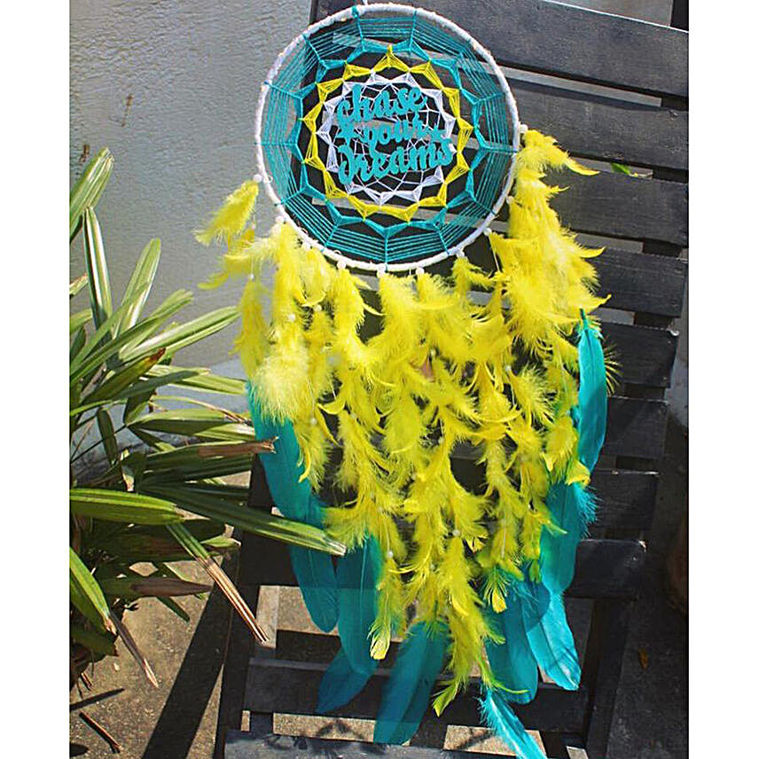 Chase Your Dreams Yellow Dreamcatcher