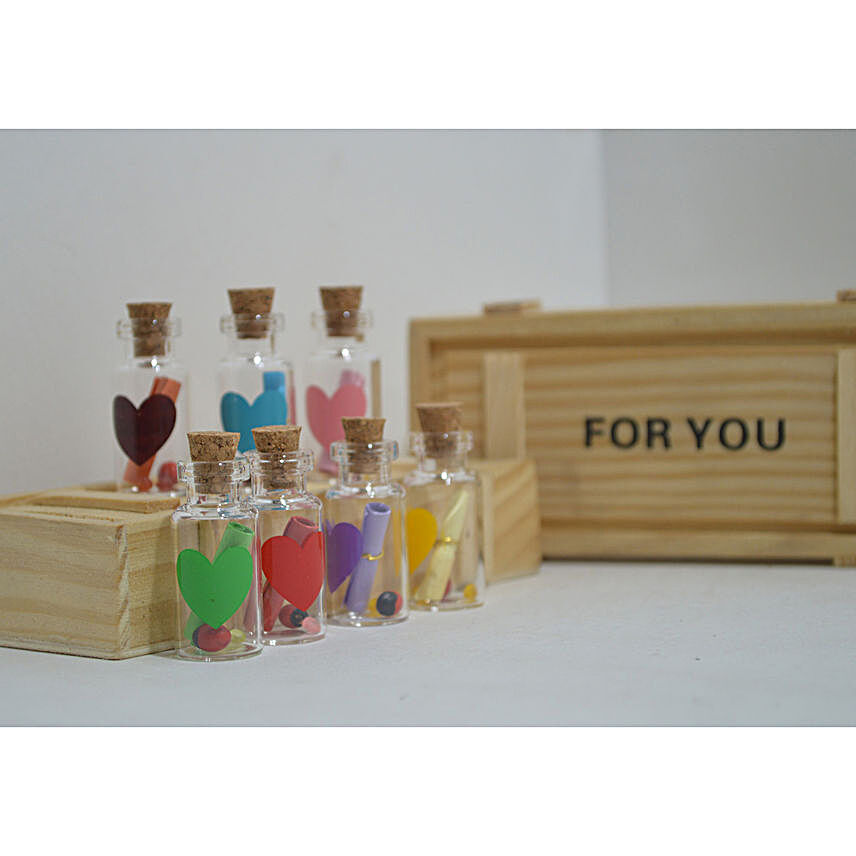 Message Bottle In Wooden Box Online:Elegant Home Décor Gifts