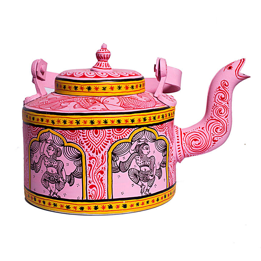Pink Indian Dancer Handpainted Teapot