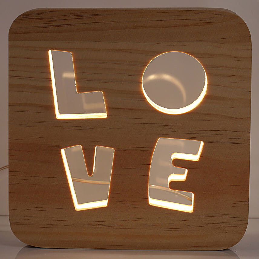 Wooden LED Love lamp