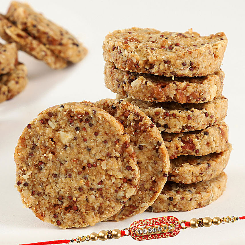 Healthy Ragi Almond Cookies With Rakhi Capsule Rakhi