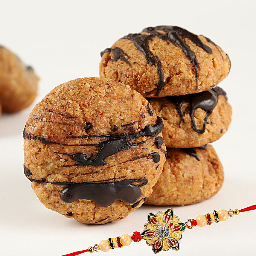 Whey Isolate Protein Choco Almond Cookies With Meenakari Rakhi