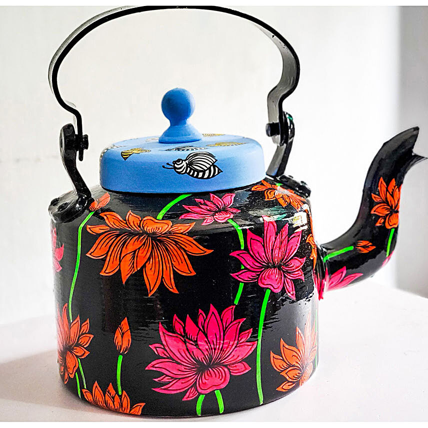 Hot Pink Abstract Lotus Kettle