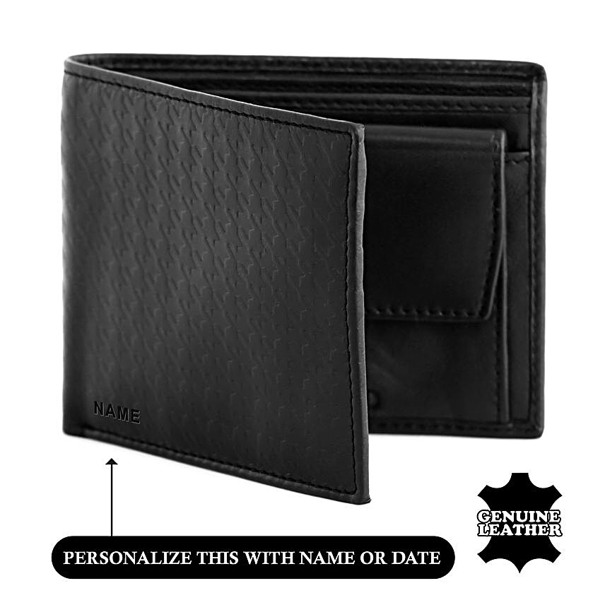 Black Personalised Men's Wallet