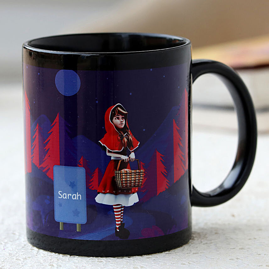 Red Riding Hood Personalised Black Mug