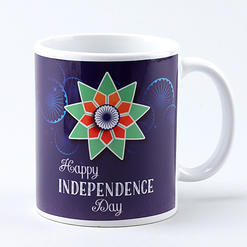 White Independence Day Printed Mug