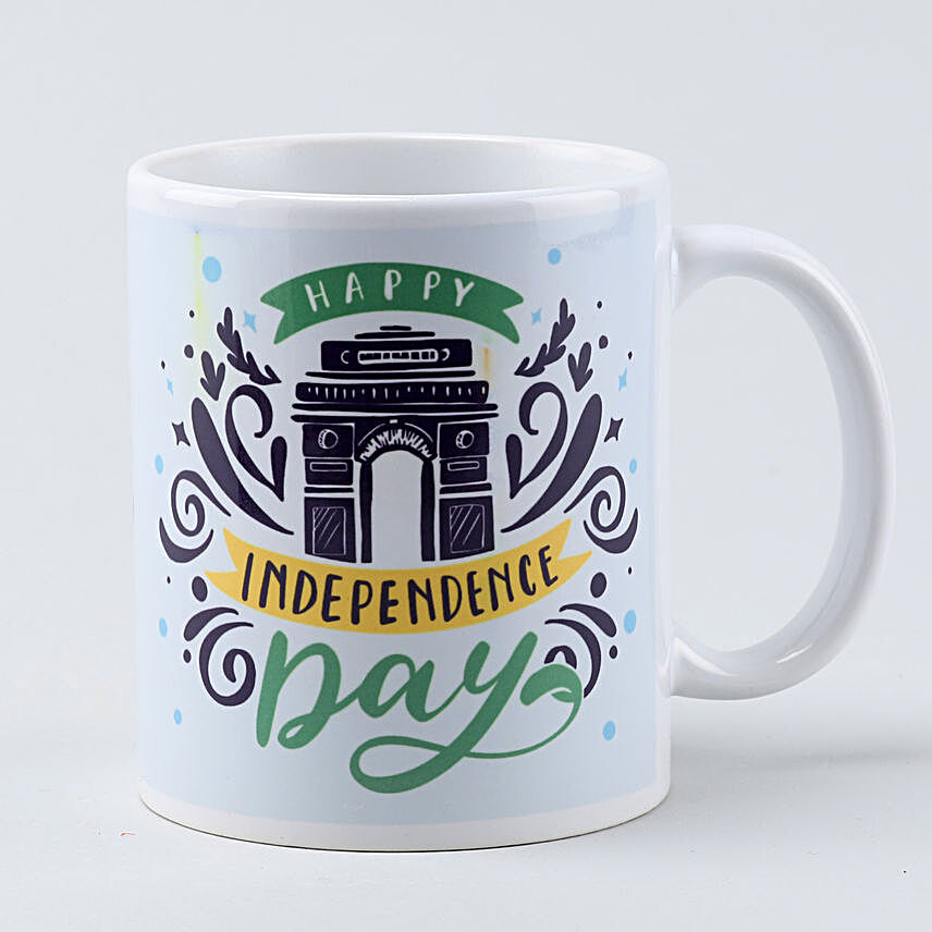 Printed Independence Day White Mug