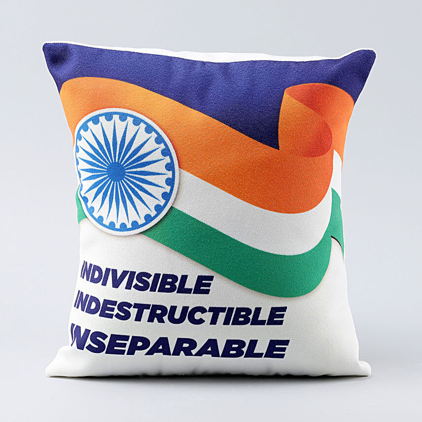 Indian Tri Colour Printed Cushion