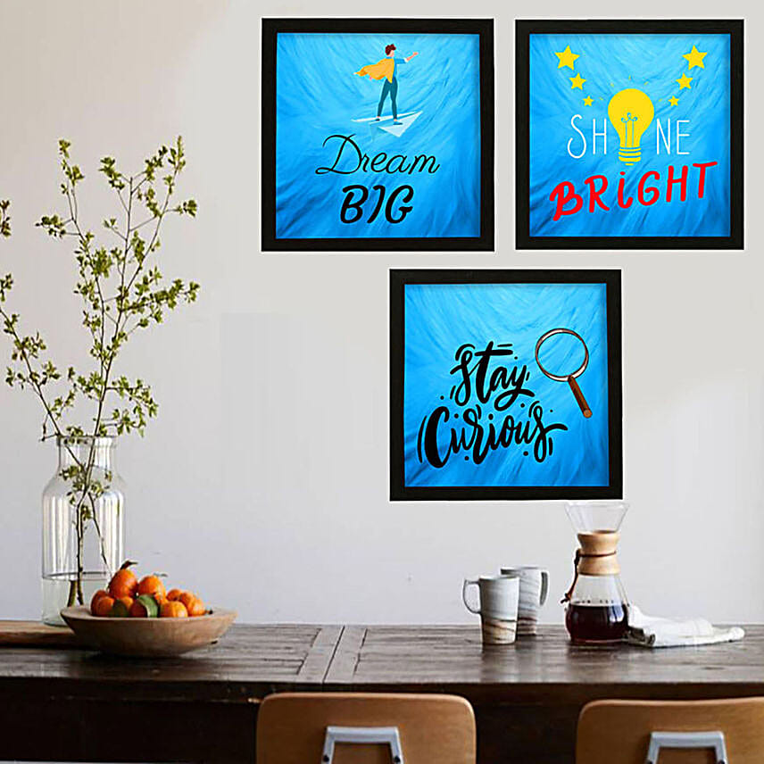 Dream Big Shine Bright Framed Hanging Set Of 3