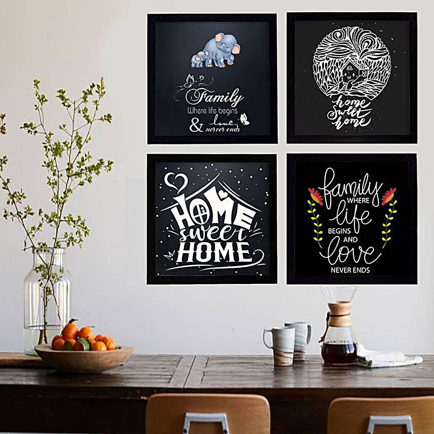 Home Sweet Home Framed Wall Hanging Set Of 4