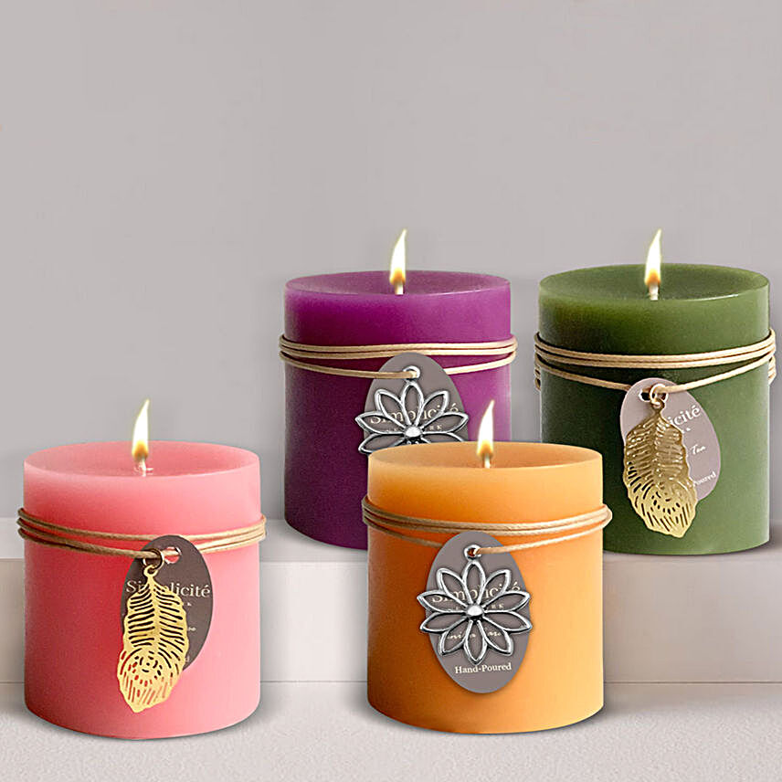 Scented Candle Pillars with Hanging Charms
