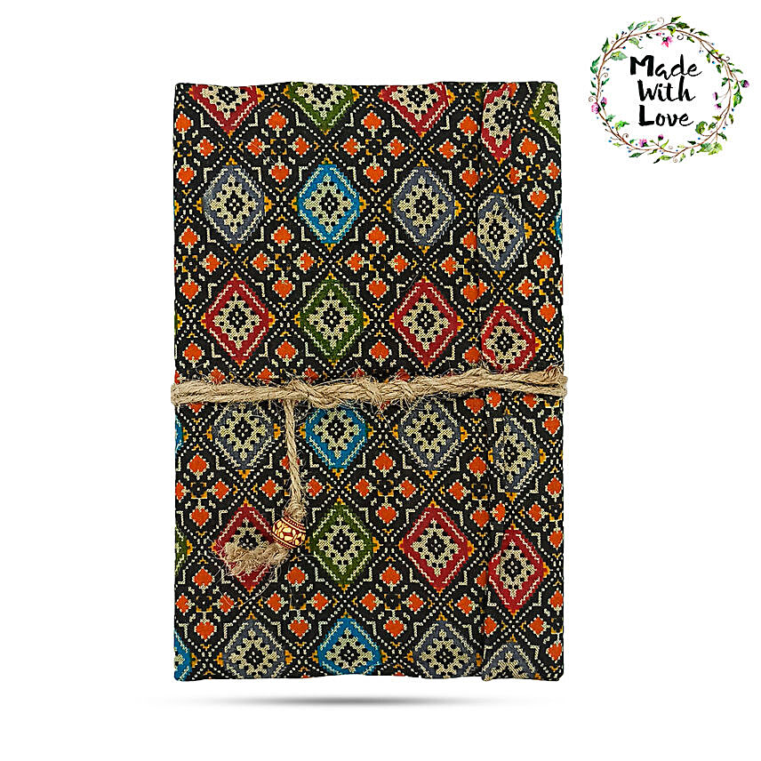 Dark Mosaic Soft Bound Handmade Paper Two Fold Notebook