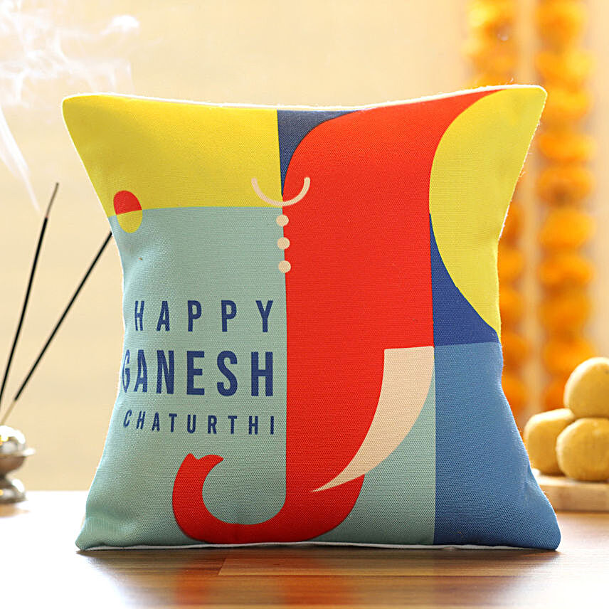 Ganesh Chaturthi Printed Greetings Cushion