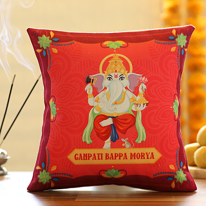 Ganpati Bappa Morya Printed Cushion