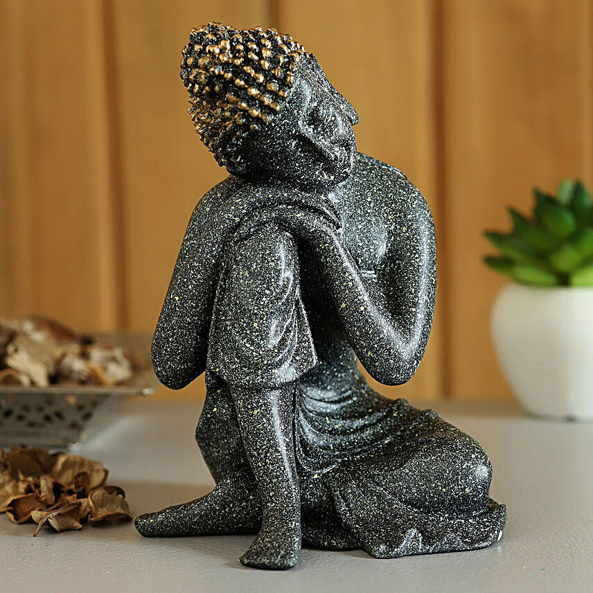 Light Grey Buddha Idol With Closed Eyes