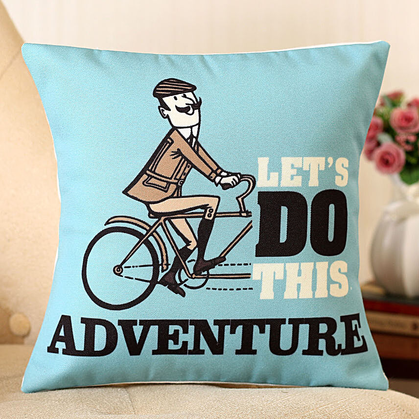 Let's Do The Adventure Printed Cushion
