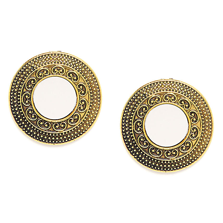 Golden Stud Earrings for Her:Gifts to Jalgaon