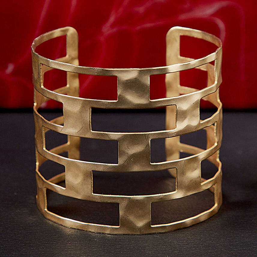 Handmade Stylish Golden Cuff Bracelet