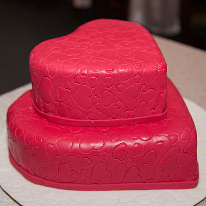OnlineHeart Shaped 2 Tier Truffle Cake:Order Wedding Cakes