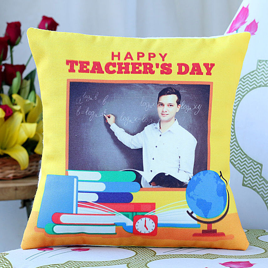 Wish Him Teachers Day Personalised Cushion
