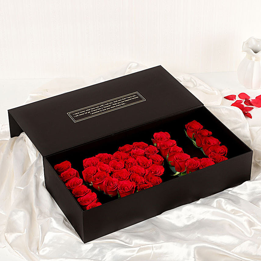online I heart you roses box online:Premium Flowers