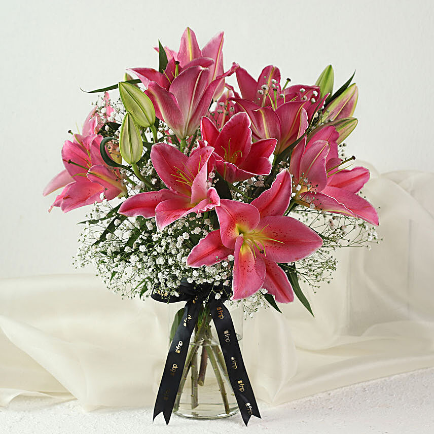 5 Pink Oriental Lilies Online:Order Lilies