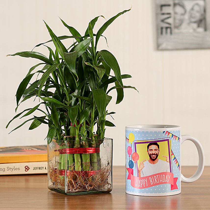 2 Layer Bamboo & Personalised Bday White Mug