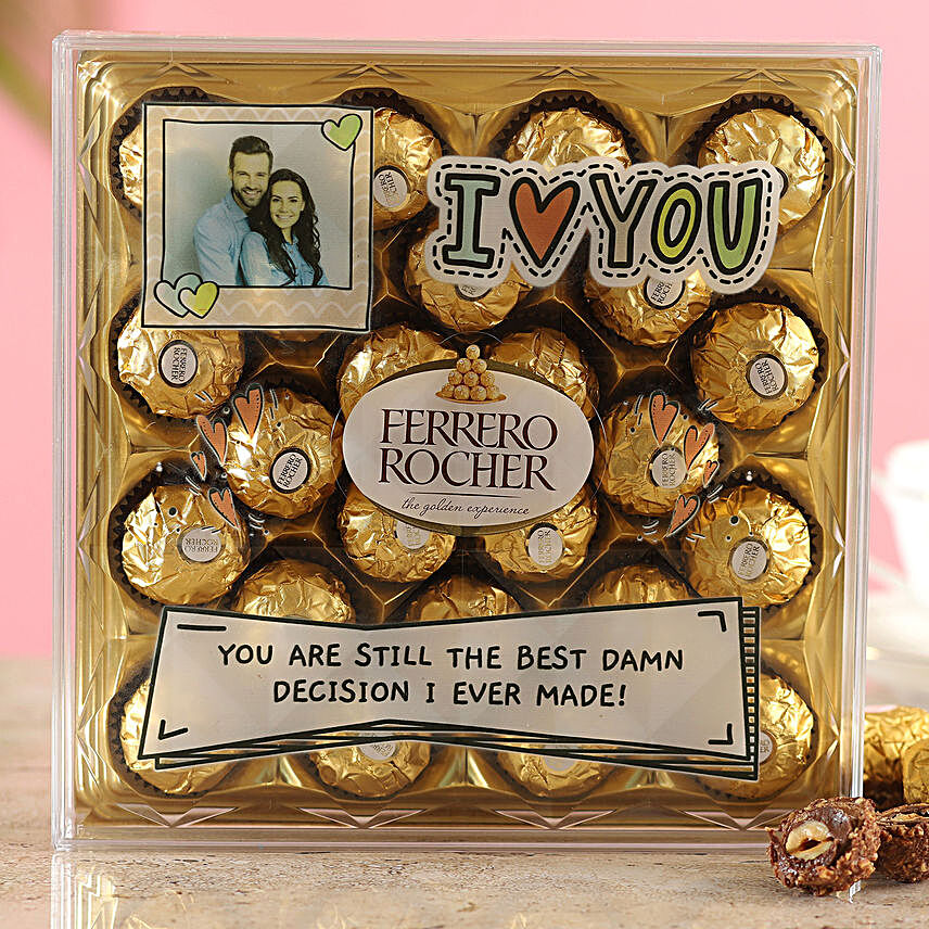 Personalised Love You Ferrero Rocher Box:Personalised Chocolates for Anniversary