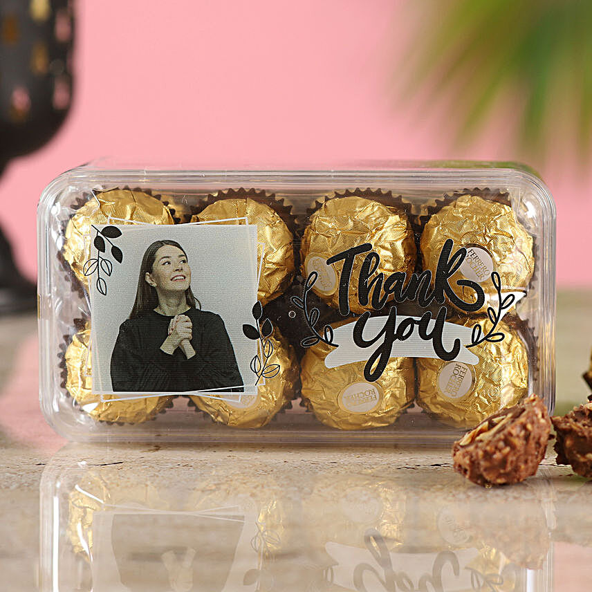 Personalised Thank You Ferrero Rocher Delight Box:Thank You Chocolates